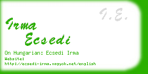 irma ecsedi business card